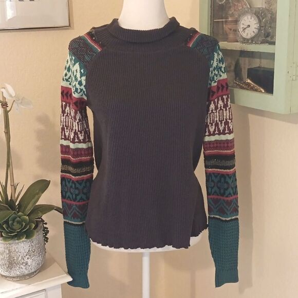 Free People Prism Thermal Multicolor Patterned Women's Sweater - Picture 2 of 14